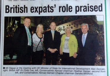 William Hague meets Conservative Abroad Chairmen in Manama